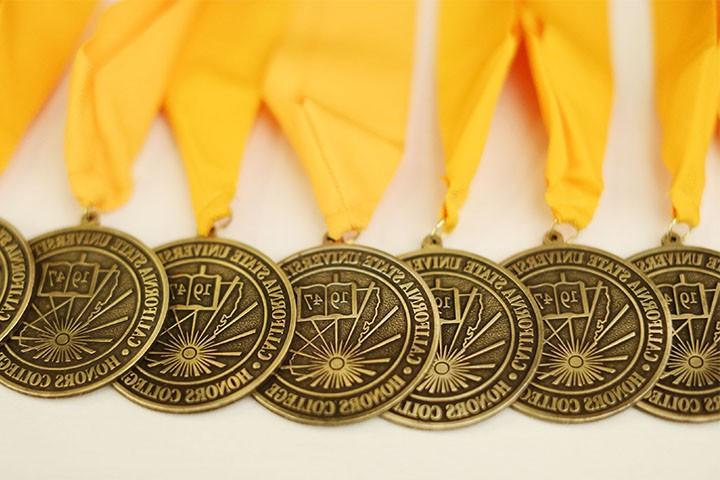 Row of Honors College Medals